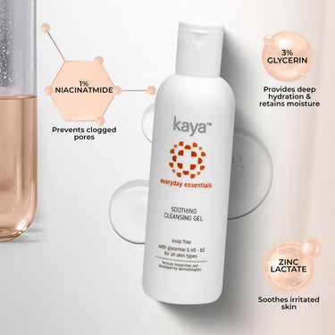 Kaya Clinic Soothing Cleansing Gel | Soap Free & Gentle Face Wash | With Niacinamide For Daily Use | All Skin Types | 200Ml
